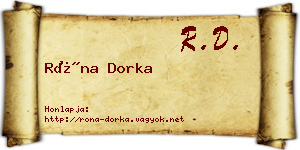 Róna Dorka névjegykártya